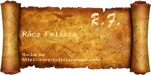 Rácz Felícia névjegykártya